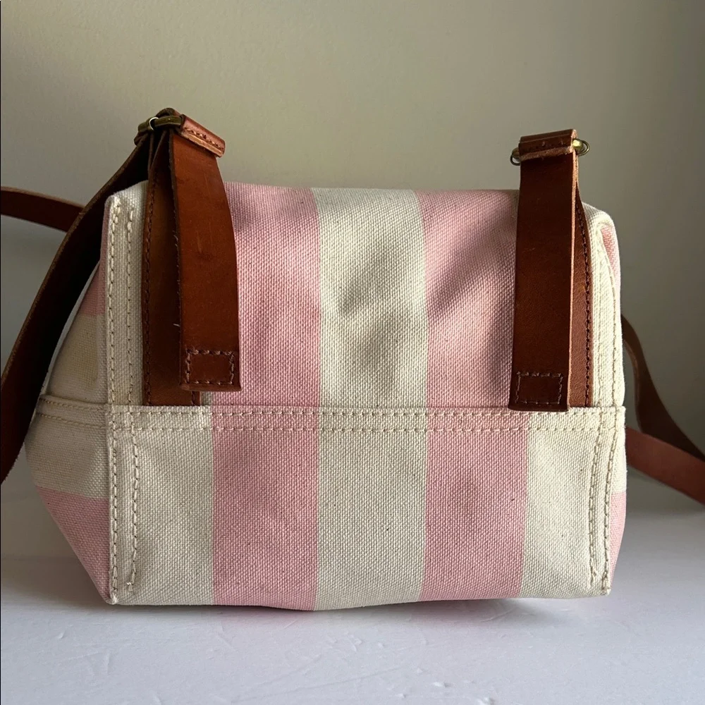 Madewell Somerset Stripe Canvas & Leather Backpack